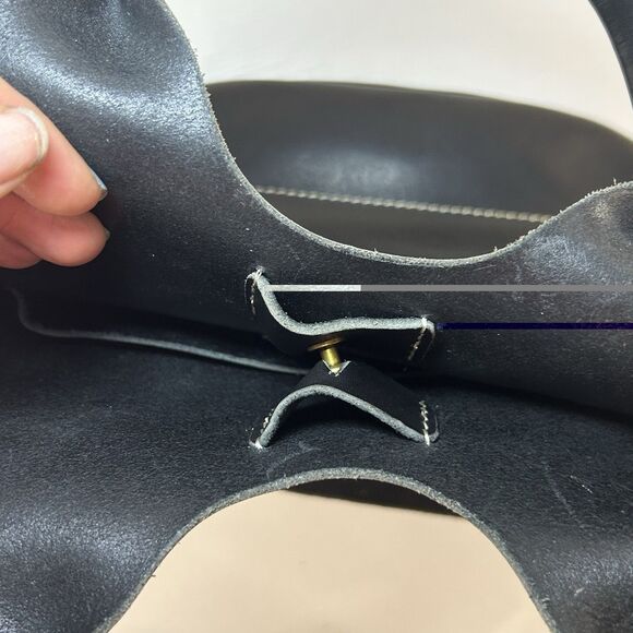 Madewell Edinburgh Bucket Tote Bag Black Leather Shoulder Purse - Picture 9 of 11